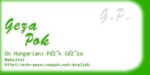 geza pok business card